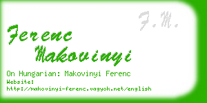 ferenc makovinyi business card